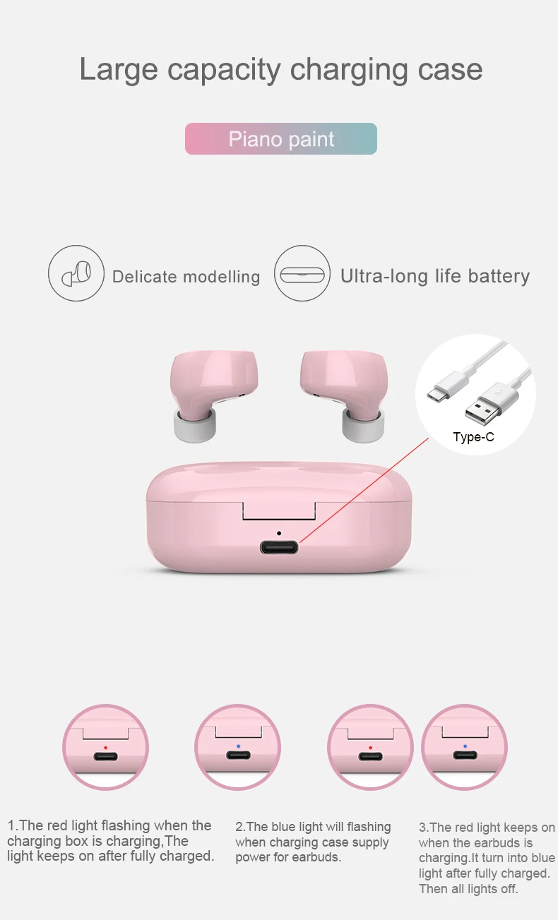 True Wireless Earphone Sport Noise Canceling Headphones TWS Bluetooth 5.0 Earbuds HiFi Stereo Handsfree Headset For Mobile Phone