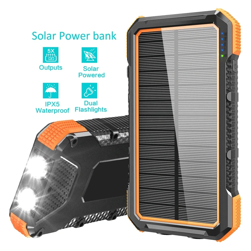 Camping Solar Portable Power Source Charging Treasure 4U Output Compass Fast Charging 26800 MA Tent Light  Camping Lantern