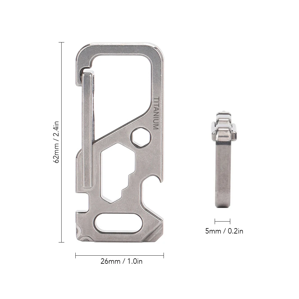 Открытый многофункциональный инструмент титановый сплав зажим Брелок держатель открывалка для бутылок гаечный ключ инструмент для выживания зажим для наружного кемпинга