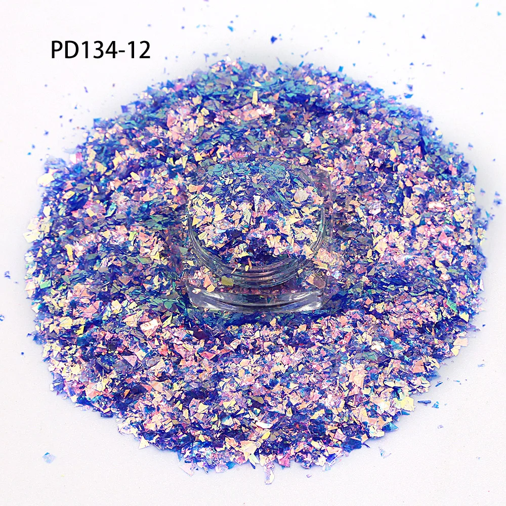 

500g/Bag Holographic Highlight Glitter Shimmering Irregular Fragment Sequins Gradient Opal Nail Glitter Flakes Powder Decoration