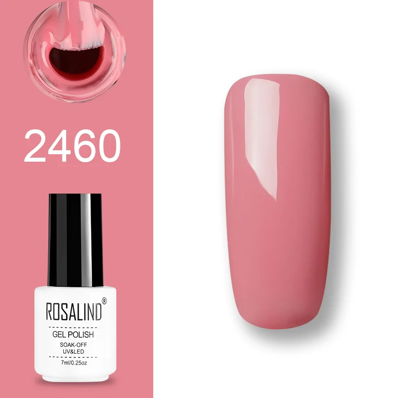 ROSALIND набор гель-лаков UV Vernis полуперманентный праймер верхнее покрытие 7 мл полигель-лак для маникюра - Цвет: GN08-ROSALIND