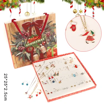 

Christmas Advent Calendar 2020 Girls Jewelry Charms Necklace Earrings DIY Christmas Ornament Decoration XHC88