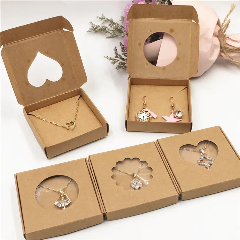 5 x Small Brown Kraft Jewellery Boxes 45x65x15mm Box For Earrings Necklaces