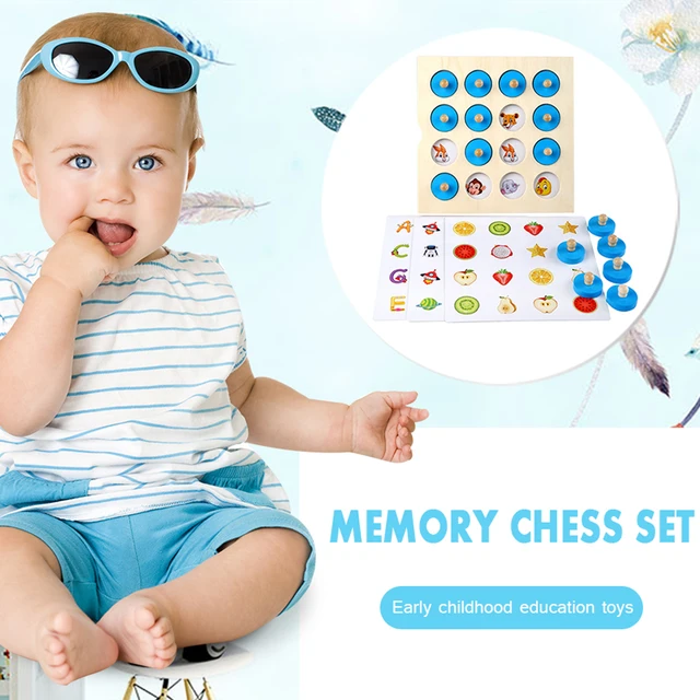 3D Wooden Memory Chess Puzzle Game Montessori Toy Memory Training Teaching Aid Family Reunion Interactive Kids Education Toy 4