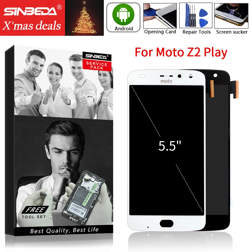 AMOLED 5 &quotдля Motorola Moto Z2 Play XT1710-01/07/08/10 ЖК-дисплей сенсорный экран дигитайзер для