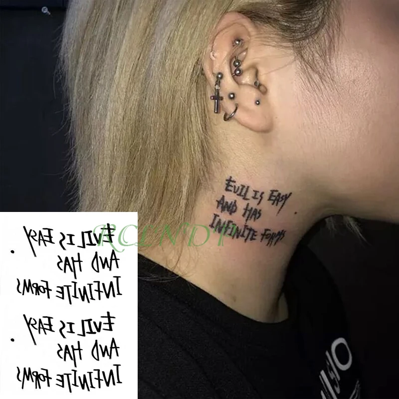 Temporary-Tattoo-Sticker Flash-Tatoo Fake Girl Waterproof Sentence Personality Women