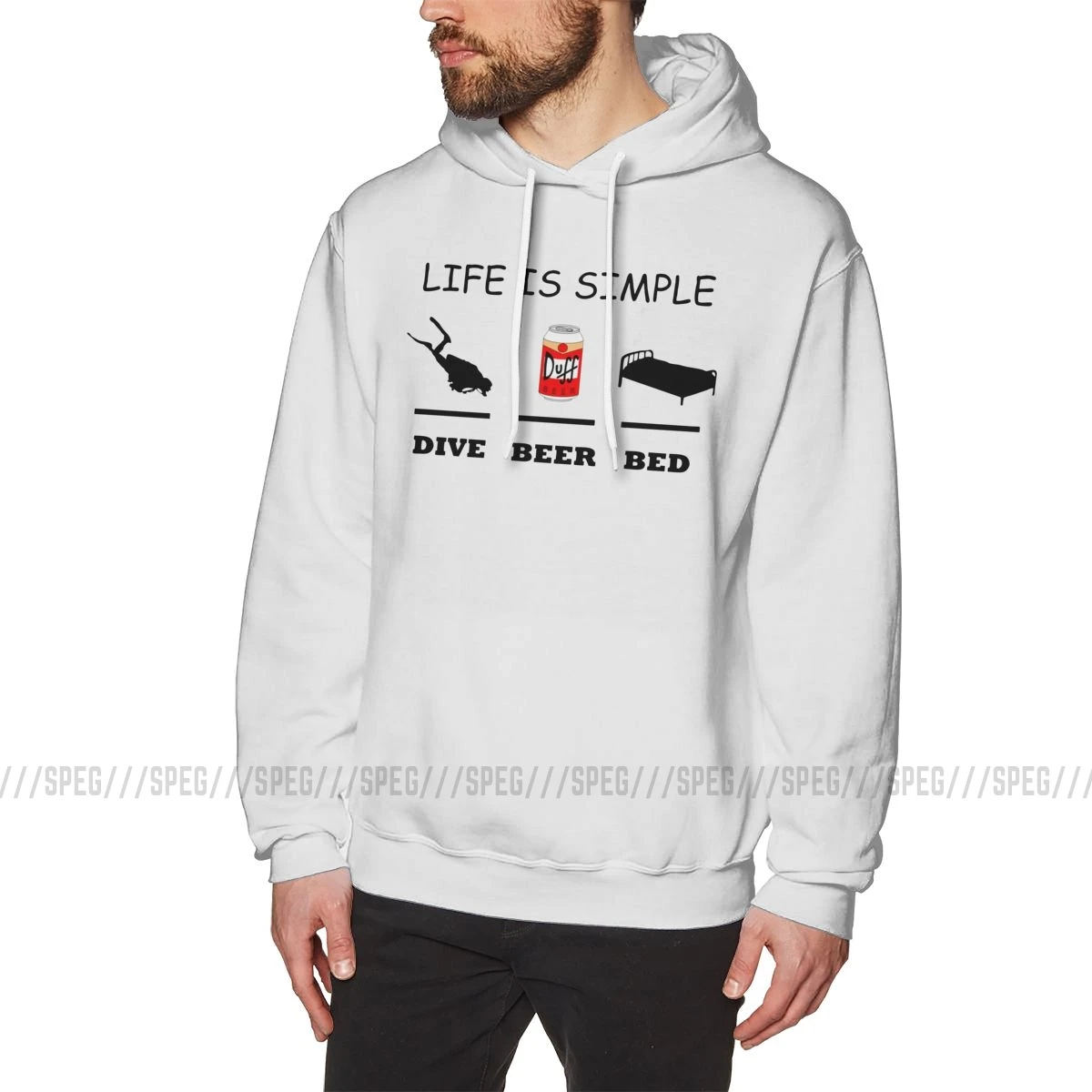 Потрясающая мужская толстовка с капюшоном Life Is Simple Dive Beer, хлопок, осенняя толстовка с капюшоном