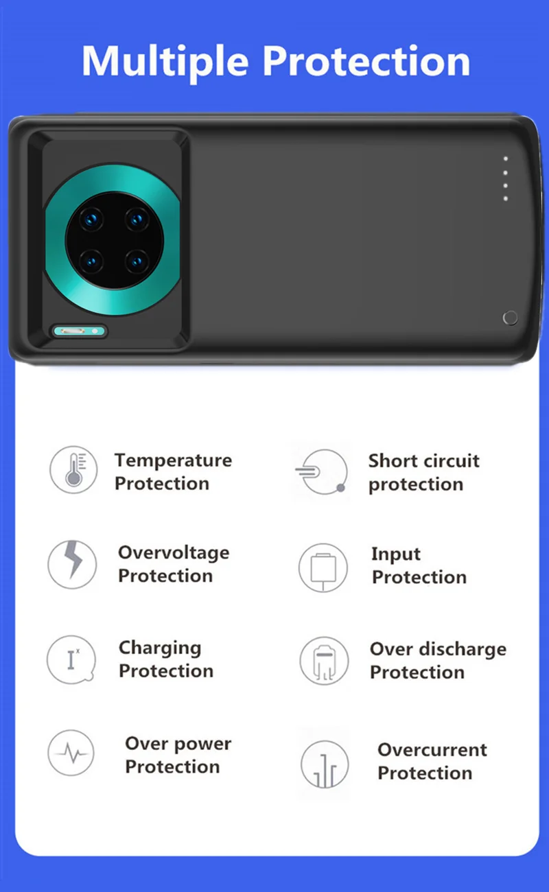 Чехол s для huawei mate 30 Pro, портативный чехол для зарядки аккумулятора, 6500 мА/ч, внешний аккумулятор, быстрое зарядное устройство, чехол для аккумулятора