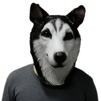 

Hot Selling Newly Design Deluxe Quality Party Dress Adult Animal Latex Rubber Halloween Wolf Dog Animal Mask