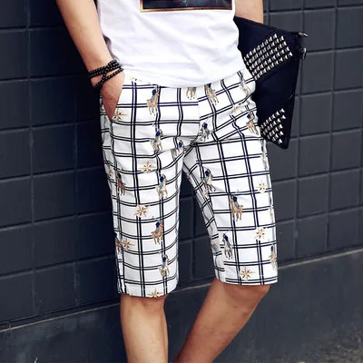 

Casual shorts men's tide five pants Korean version of the self-cultivation trend thin section cotton 7 points breeches beach p