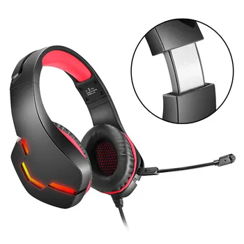 

J10 Led Gaming Headphones Headset Deep Bass Stereo Wired Gamer Earphone Microphone With Backlit For PS4 Phone PC Laptop