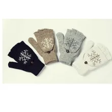 Новинка; зимние шерстяные женские перчатки со снежинками; Рождественский подарок; модные