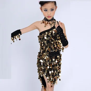 

Kids Latin Party Dance Costume,Practice Salsa Tango Cha-cha Ballroom Dancewear,Latin Dance Skirt For Children, Ballet Belly Lat