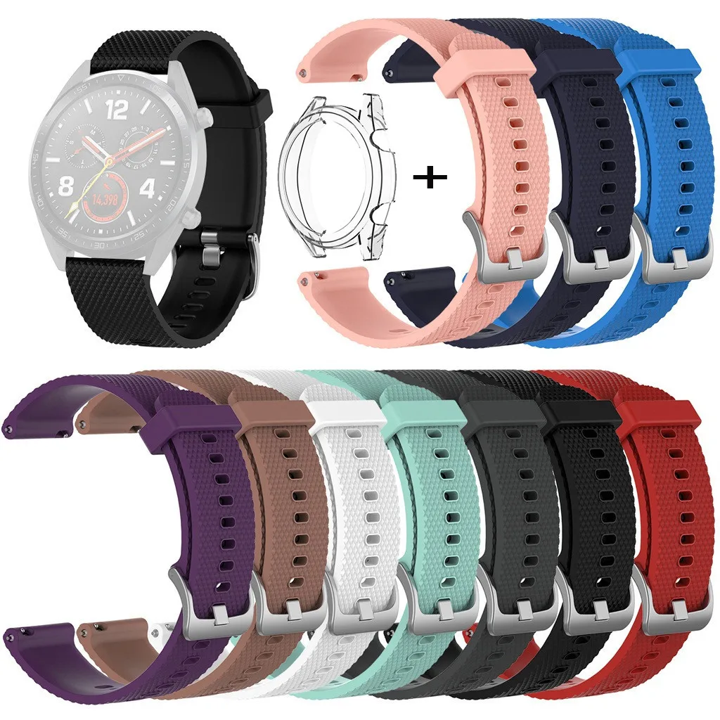 Цветные Ремешки для наручных часов силиконовые спортивные сменные часы ремешок на запястье для huawei Watch Gt 46 мм умный браслетный ремешок для часов#40