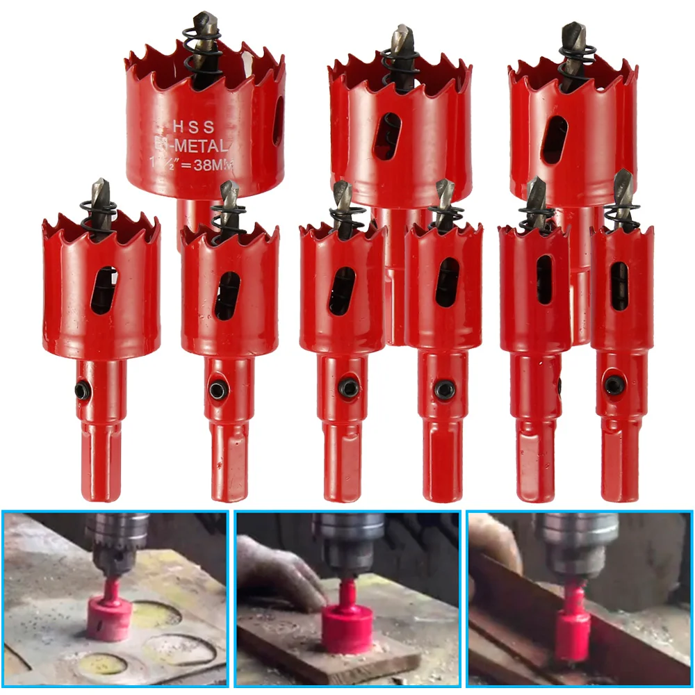 

9pcs HSS Bi-Metal Wood Hole Saw Cutter Tooth Cutter Drill Bit for Woodworking DIY Wood Cutter Drill Bit Set PVC Plastic 16-38mm