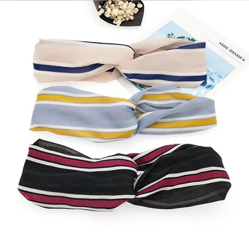 

High Quality Women Girls Cute Hair Bands Print Headbands Retro Cross Turban Bandage Bandanas HairBands Hair Accessories Headwrap