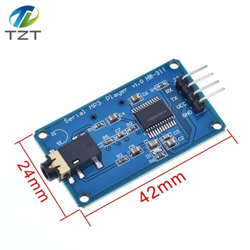 

TZT YX6300 YX5300 UART Control Serial Module MP3 Music Player Module For Arduino/AVR/ARM/PIC CF