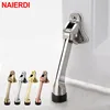 NAIERDI Kickdown Door Stopper Zinc Alloy Foot-Operated Lever Door Stops Non-Slip Rubber Adjustable Door Holder Hardware ► Photo 1/6