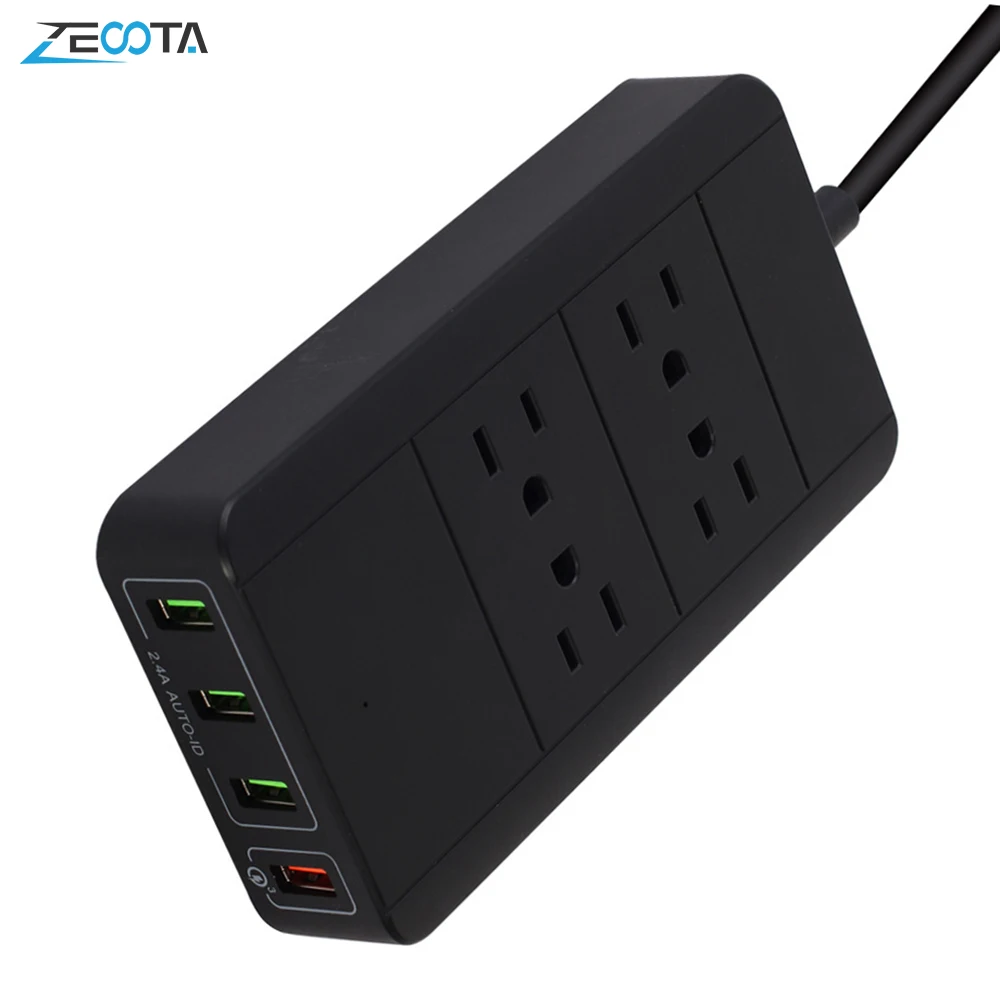 Сетевой фильтр с защитой от перенапряжения 4 USB выхода переменного тока розетки