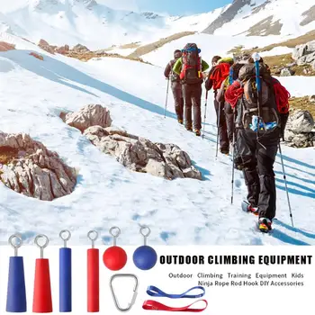 

Wooden Arm Training Equipment Kits Durable Ninja Rope Rod Hook for Daily Sports Outdoor Climbing Camping Supplies