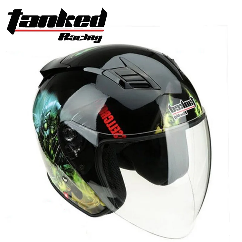 Новые рыцарские защиты Tanked Racing половина уход за кожей лица мотоциклетный шлем ABS мотоциклетные шлемы ПК линза козырек Four seasons универсальный - Цвет: Армейский зеленый