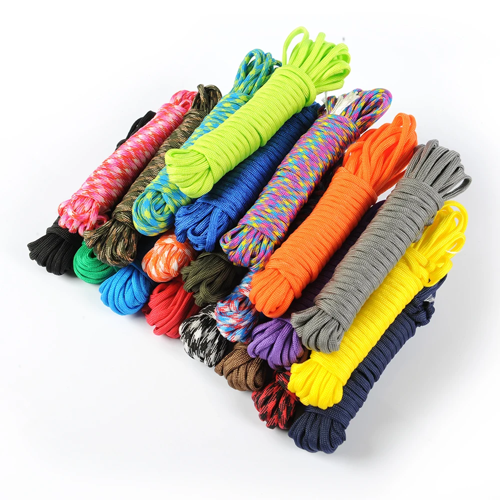 Paracord 550 25/50/100ft Parachute Cord Lanyard Rope Survival Rope for Outdoor Climbing Camping