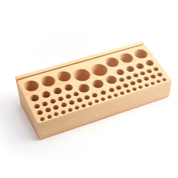 

68-hole Leather Hand Sewing DIY Beech Tool Holder Stand Rack Storage Box Ferramenta Organizers Woodworking Handcrafted
