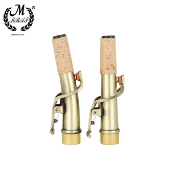 M MBAT 2Pcs Soprano Saxophone Bend & Straight Neck Kit Woodwind Instrument Brass 16.7mm Sax Neck Replacement Part Sax Accessory 1