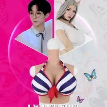 Трансгендер Трансвестит Искусственные Силиконовые Поддельные грудные формы H чашка реалистичный женскую одежду ложная грудь Для мужчин комбинация, эротическая одежда, новинка