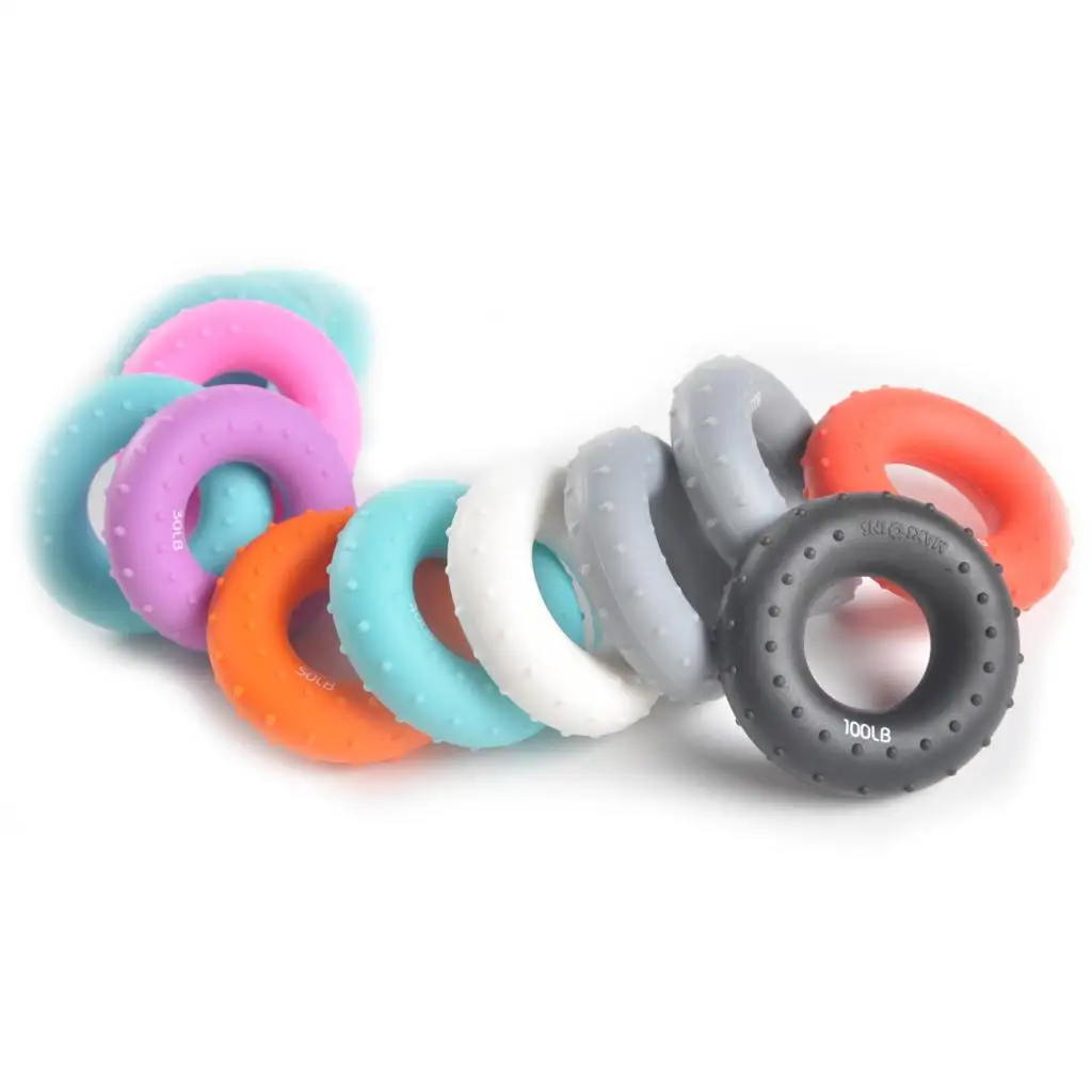 Doughnuts Rubber Hand Finger Gripper Round Hand Strengtheners Arm Exercise Wrist Exercise Ring 50LB