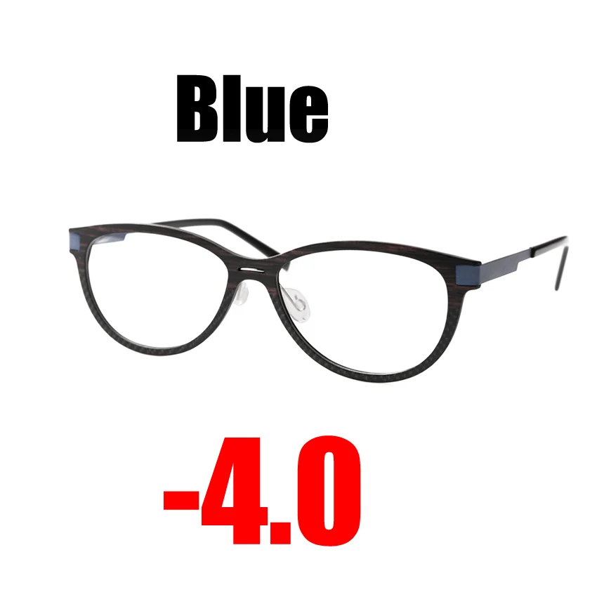 Blue -4.0 SOOLALA высококачественный анти-синий светильник для женщин очки для близорукости с подарочной упаковкой-0,5 от 0,75 до 5,0 6,0 оптическая оправа для очков по рецепту - Цвет оправы: Blue -4.0