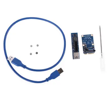 

Mini PCIE to PCI-E X4 Slot Riser Card Port Adapter PC Graphics Card Connector with 30CM USB3.0 Extension Cable