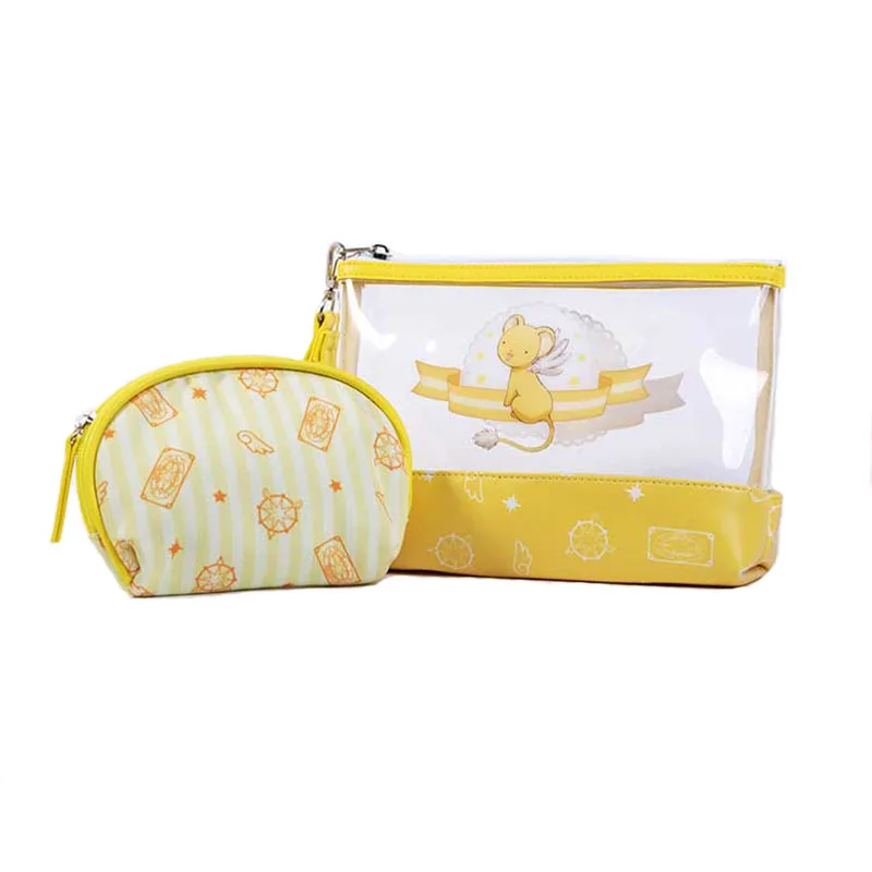 

Cartoon 2pcs/set Card Captor Sakura Clear Card Clear Pouch Make Up Cosplay Cosmetic Bag Wallet Purse