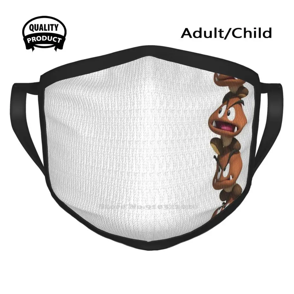 

Cartoons Designer Black Breathable Reusable Mouth Mask Super Mario 3D Cartoons Game Mushrooms Kids Girls Teenagers Angry Funny