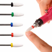 Керамический сверло для ногтей для электрического маникюрного станка, аксессуары в форме кукурузы, лак для ногтей, пилочка для ногтей, инструменты для дизайна ногтей