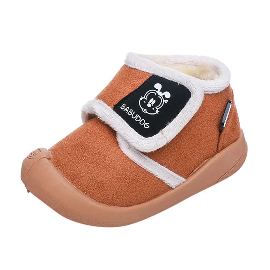 Коричневый Младенцы, малыши, дети, девочки, мальчики, sapatos, мода, мультфильм, sapato infantil, повседневная, однотонная, зимняя, теплая, zapatos, Спортивная, повседневная обувь - Цвет: Коричневый