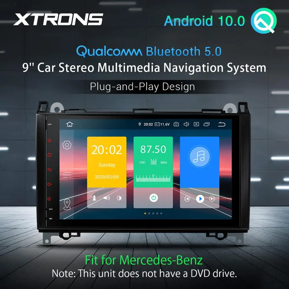 XTRONS Android 10 0 Qualcomm Bluetooth 5 автомобильный стерео Мультимедийный Плеер для Mercedes Benz W245