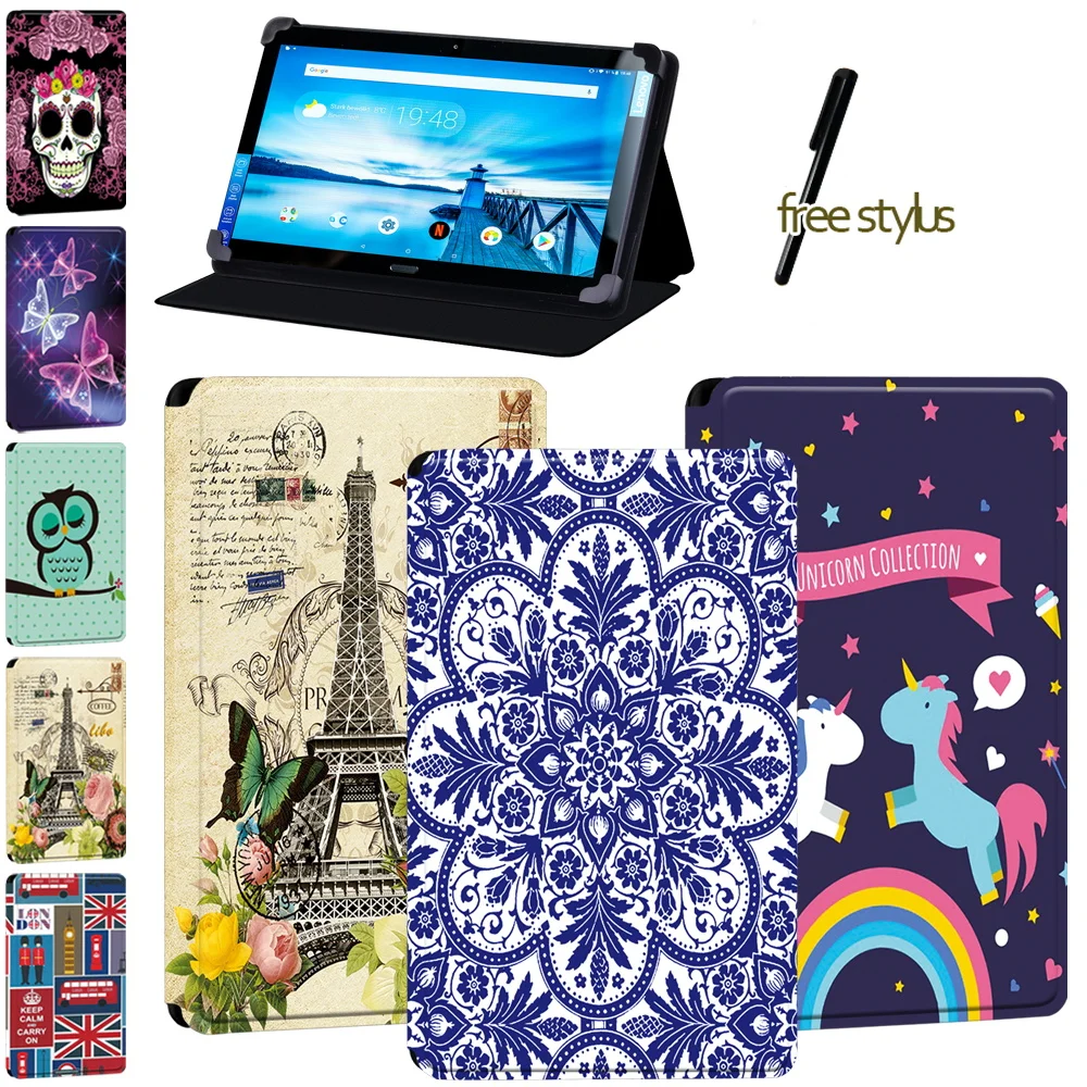

For Lenovo Smart Tab P10 10.1 " Tablet Case for Lenovo Tab P10 - Shockproof Old Image Leather Stand Flip Protective Case + Pen