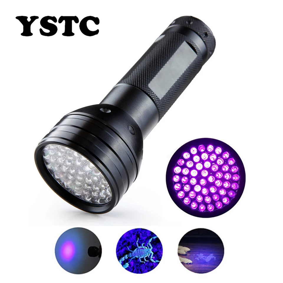 Led UV Flashlight Ultra Bright 51 Leds UV Torch Pet Urine Stains Detector Waterproof 3*AA