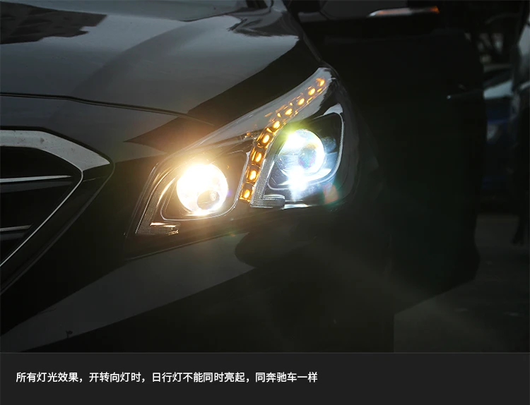 Автомобильные стильные фары для hyundai Sonata9 Sonata 9 фары светодиодный ходовые огни биксеноновые фары Противотуманные фары с ангельскими глазками
