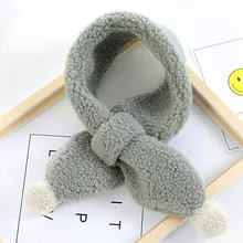 Детские зимние штаны шарф помпоном детская шарф для девочек, для мальчиков теплые шею шарфы Вязание с меховыми бомбонами, шейный платок шарфы T3