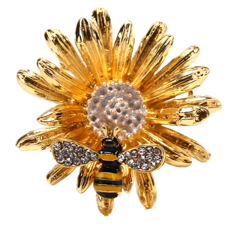 Свадебная брошь с застежкой для вечеринки женские ювелирные изделия Подсолнух