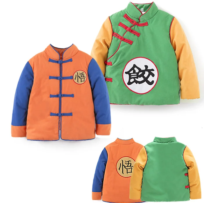 

Autumn Winter Baby Boys Jackets Dragon Ball Z Goku Chiaotzu Chinese Traditional Costume Coat For A Boy Children Outwear Clothing