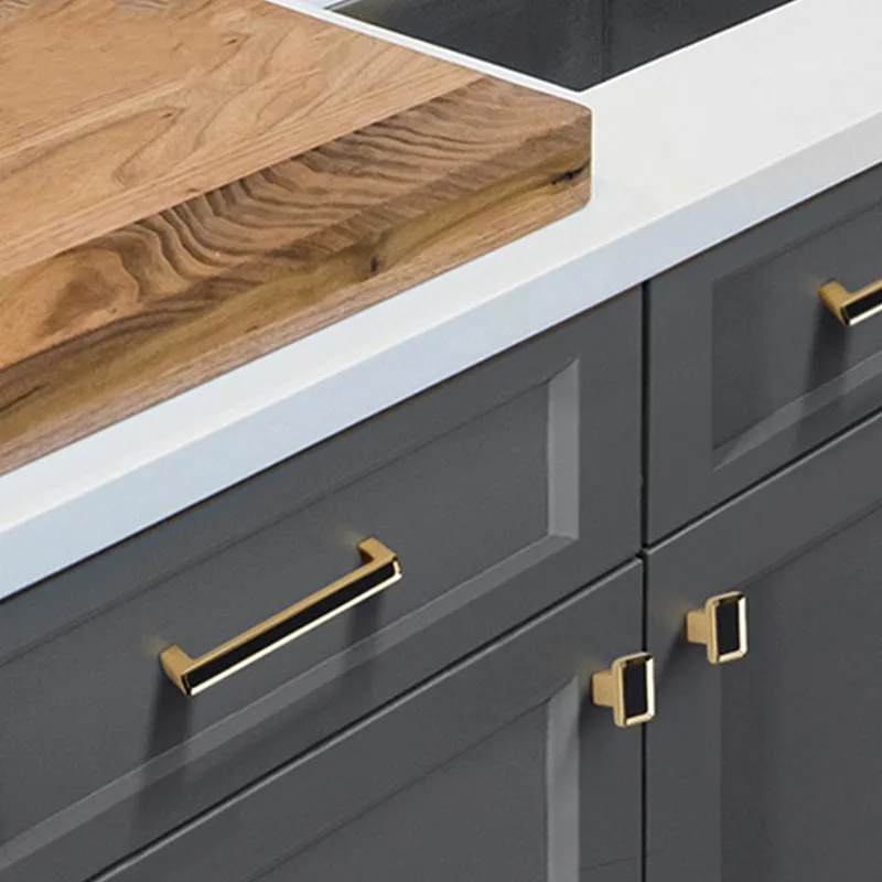 KK&FING European Light Luxury Black Gold Zinc Alloy Cabinet Handles and Knobs Kitchen Cupboard Wardrobe Door Pulls Drawer Knobs