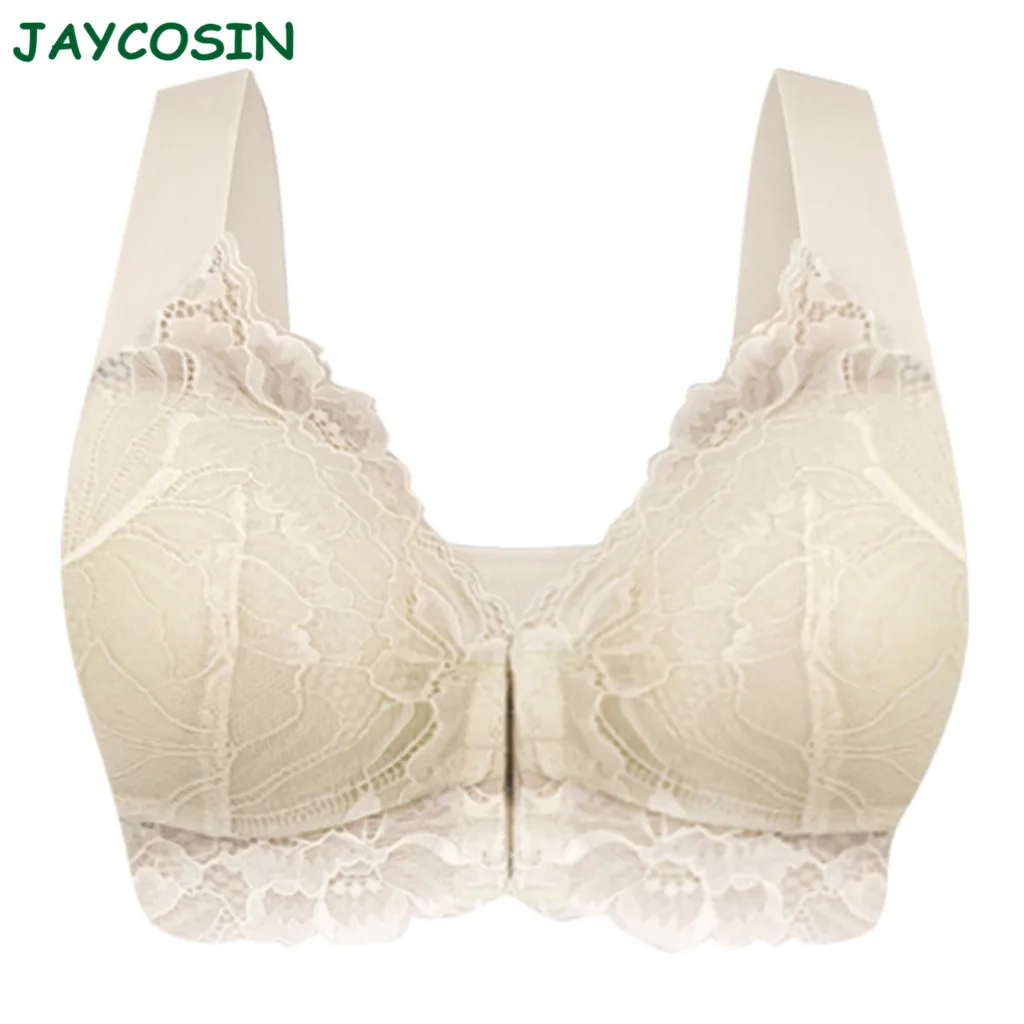 JAYCOSIN Clothes Women Bra Set Sexy Adjustable Sports Front Extra-Elastic Breathable Lace Trim Plus Size Bras For Women 1210