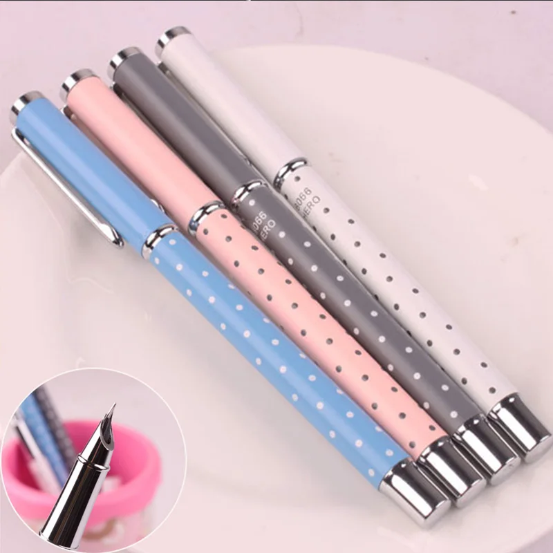 0 5 мм роскошная цветная металлическая перьевая ручка чернильная в горошек
