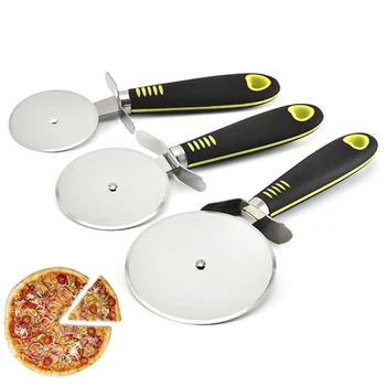 

1Pc Pizza Tools Stainless Steel Wheels Sharp Pizza Cutter Slicer Knife For Cut Pancakes with Non-Slip Handle Kitchen Accessory