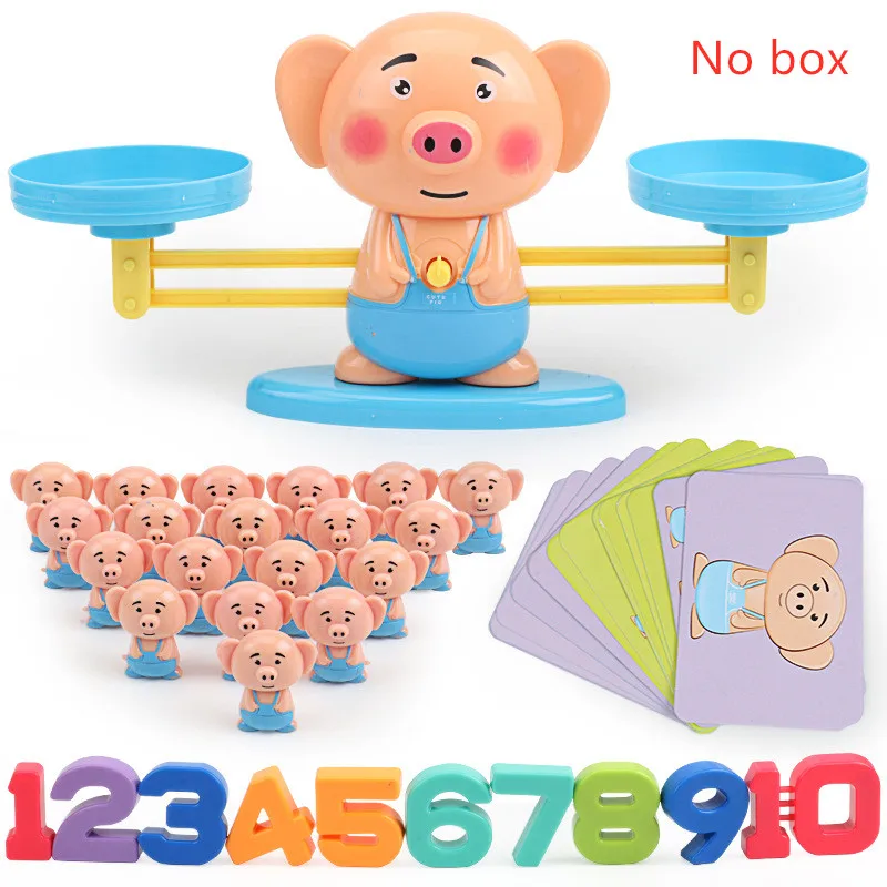 BalancePig-NoBox Игра в матче по математике, настольные игрушки, лягушка, собака, свинья, обезьяна, пингвин, слон, весы, детские развивающие Игрушки для раннего развития - Цвет: BalancePig-NoBox
