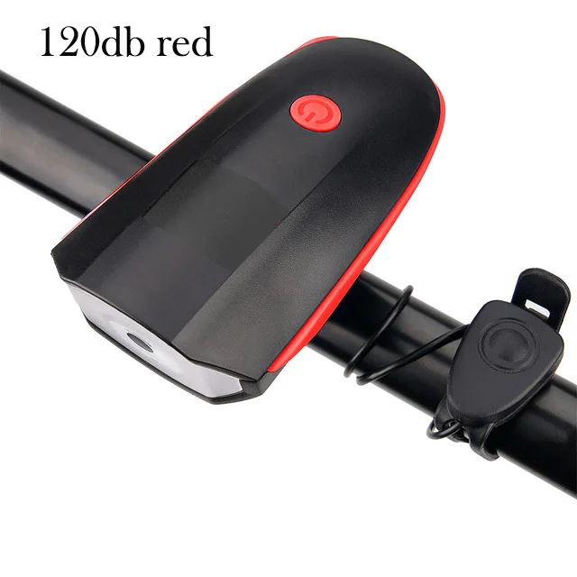 120db red Водонепроницаемый велосипедный головной светильник велосипедный светильник с рогом светодиодный перезаряжаемый и встроенный аккумулятор дисплей Противоугонный задний фонарь - Цвет: 120db red