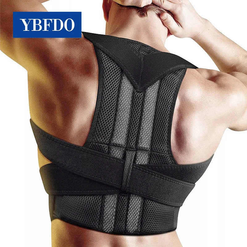 Men Adjustable Adult Corset Back Posture Corrector Therapy Shoulder Lumbar Brace Spine Support Belt